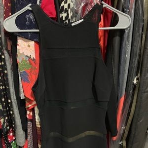 Black mesh dress with lining from waist down
